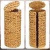 Cesta de Almacenamiento de Papel Higiénico Tejida con Tapa para Organización del Baño