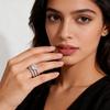 2Pcs Rhinestone Band Rings Women Cubic Zirconia Ring Sparkly Engagement Rings for Stacking Anniversary Wedding Party Wear