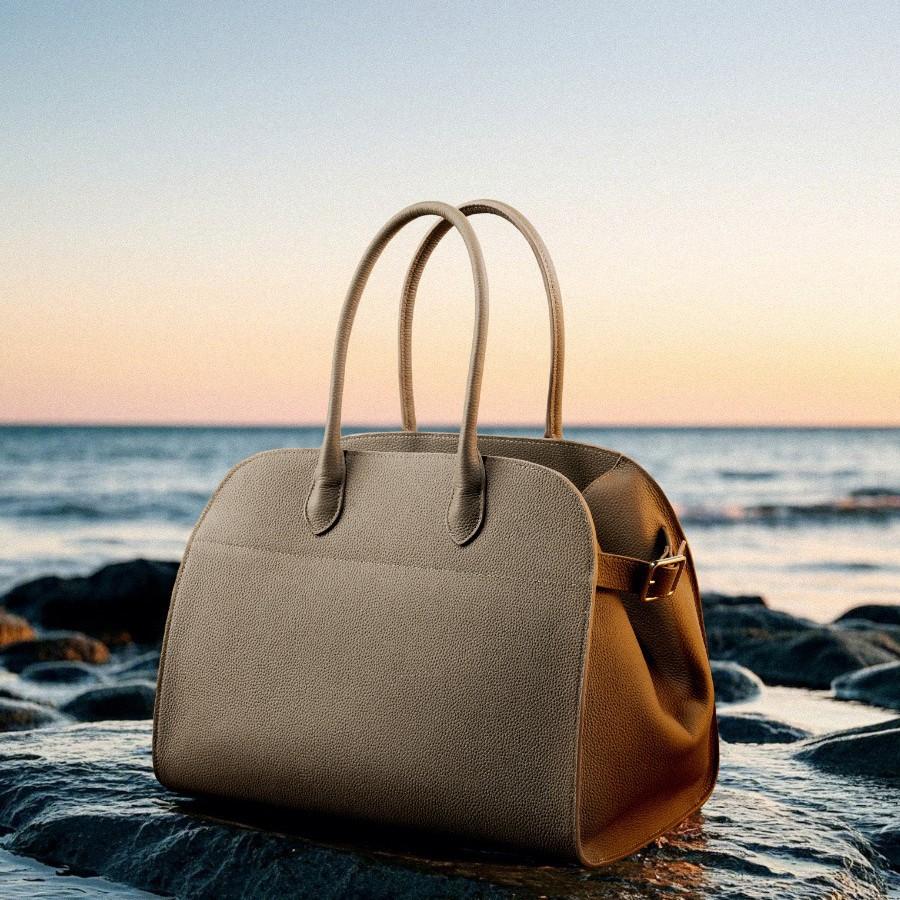 Handtasche mit großem Fassungsvermögen Rindsleder Pendlertasche X Vielseitige, strukturierte Tragetasche