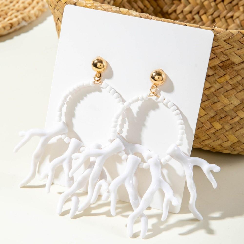 Богемные коралловые серьги-подвески Преувеличенные бирюзовые серьги Подарки Женские модные украшения