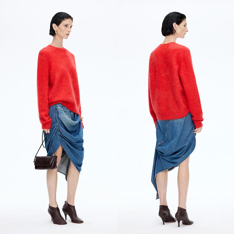 JNBY Women's Mohair Alpaca Blend Round Neck Sweater