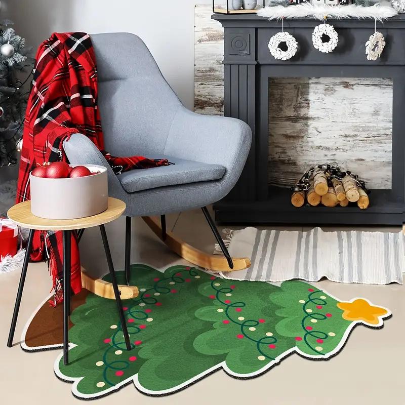 

VIKAMA Cute Christmas Bathroom No Slip Rugs Xmas Decorations Bath Mat Christmas Tree for Home Holiday Christmas Decoration 40X60CM(1.3X2FT