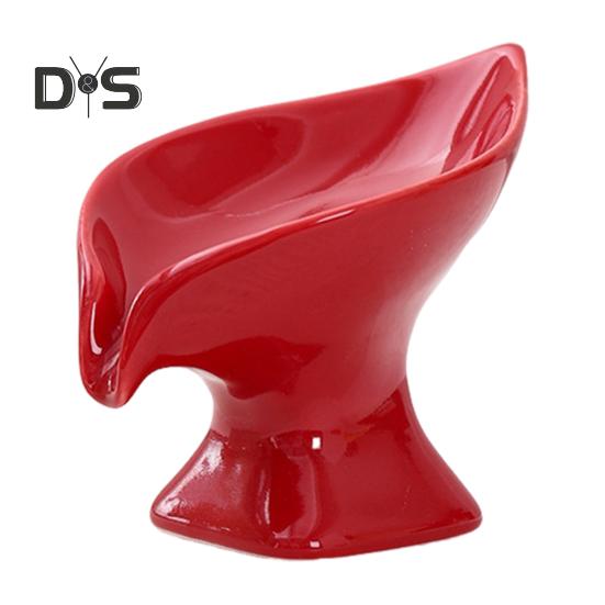 

Керамическая мыльница, самоосушающаяся мыльница для раковины, ванной, душа, симпатичный поднос для украшений в виде листьев ивы, маленькая невыцветающая мыльница красный