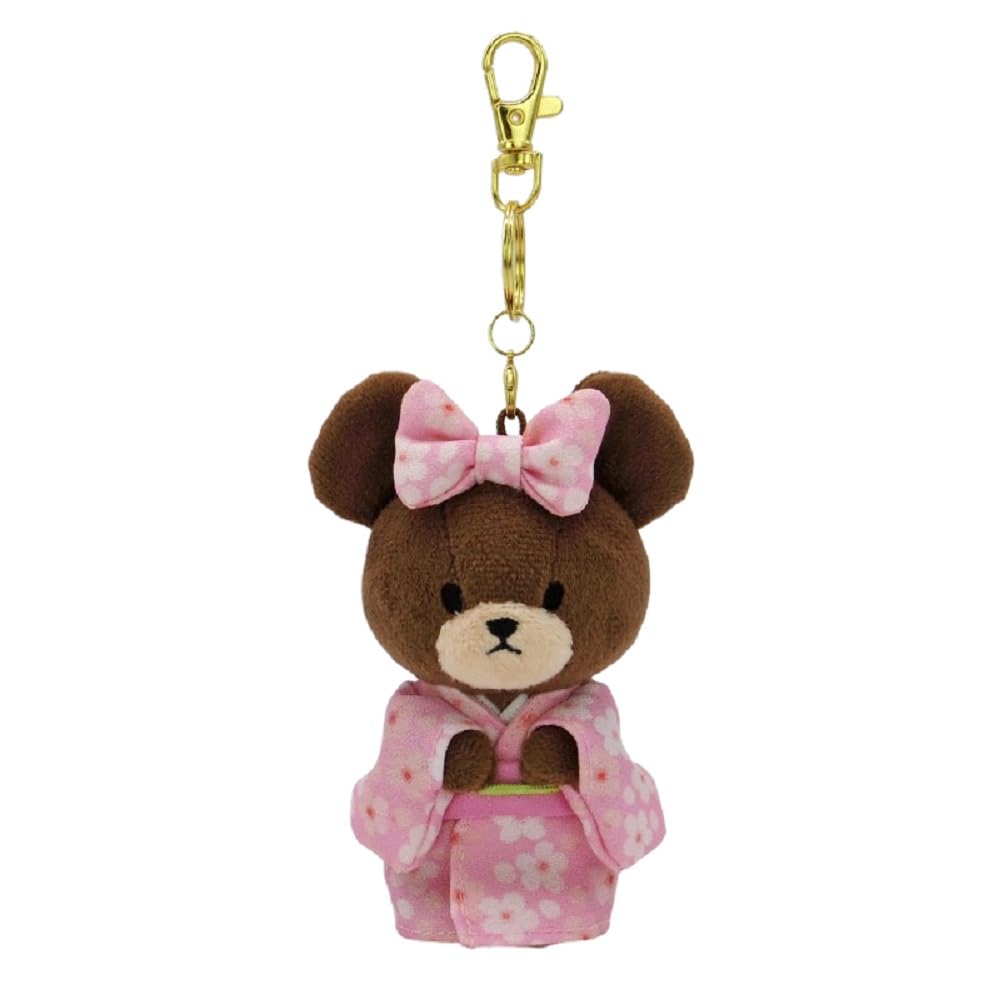 

Nakajima Corporation The Bears School Kimono Sakura Pattern Pink Charm Mascot 206879-25 H12 x W9 x 4.5cm