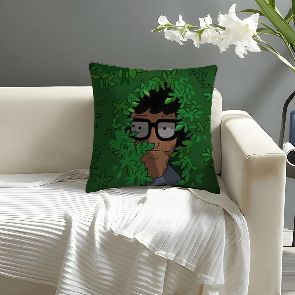 

CCartoon BBobs BBurgers Pillow Case Natural Linen Organic Fabric DoubleSided Printing Sofa Home Decor Cushion Cover 30X30cm