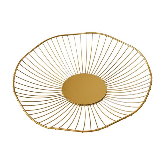 Household Fruit Plate Thickened Iron Fruit Bowl with Large-Capacity Draining Design for Kitchen Counter Anti-Rust Snack and Fruit Holder Tray Home