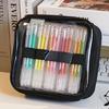 High Capacity Marker Carrying Bag 108 Capacity Marker Carrying Case with Handle for Gel Pen Marker Organizers Bag