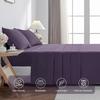 JELLYMONI Sheet Set King Size 4pcs Cotton Purple Easy-Fit 16 Inch Deep Pocket 100% Washed Cotton Soft Breathable (1 Fitted Sheet
