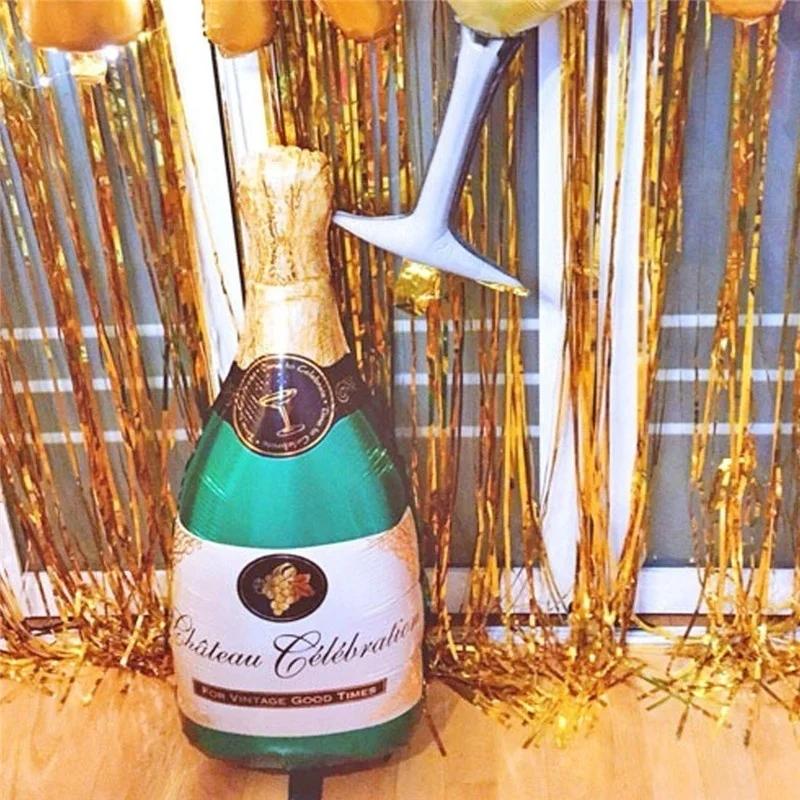New Champagne Cup Beer Bottle Balloons Aluminium Foil Ballon Birthday Party Festival Navidad New Year Decoration Globos