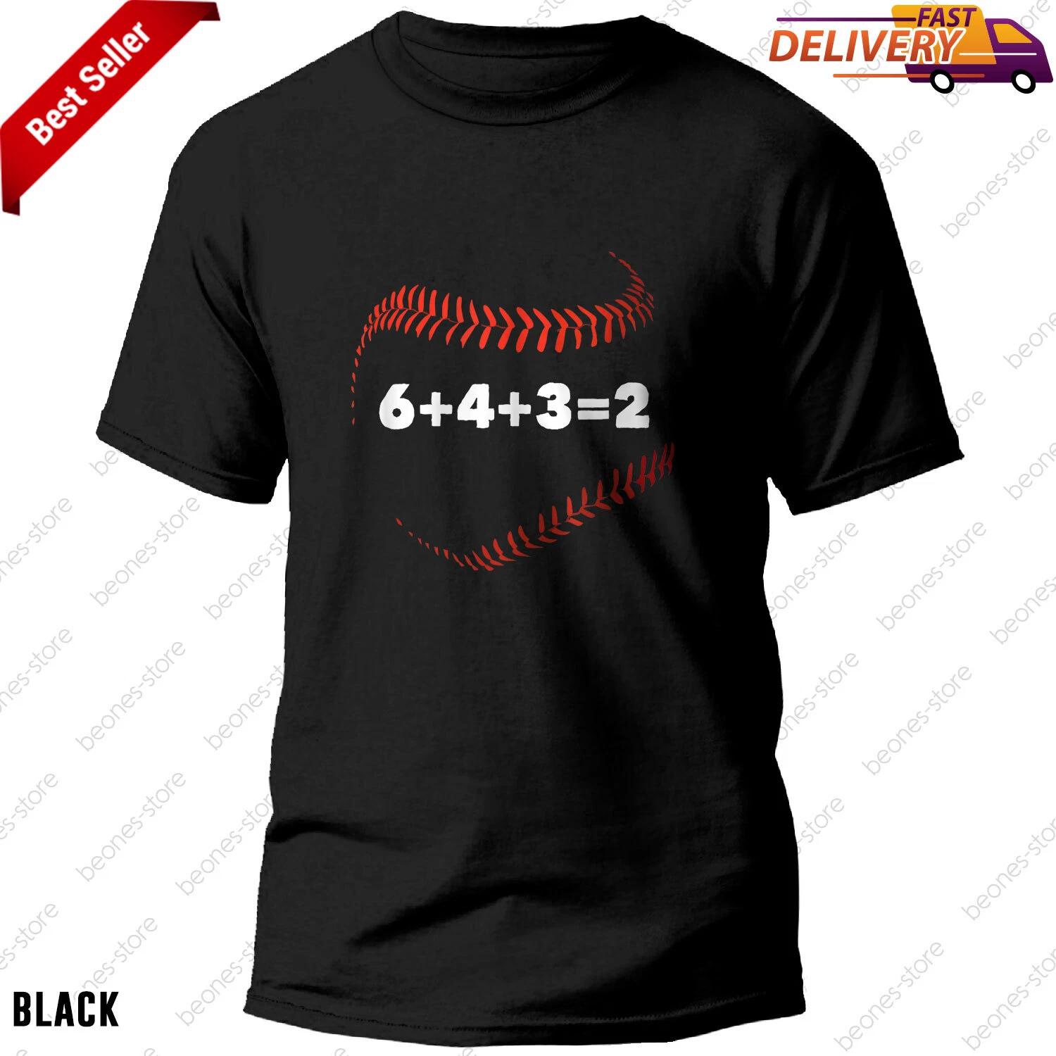 6+4+3=2 Двойная Игра Подарок Игроку в Бейсбол, Смешная Бейсбольная Фраза Футболка Мужская Женская M