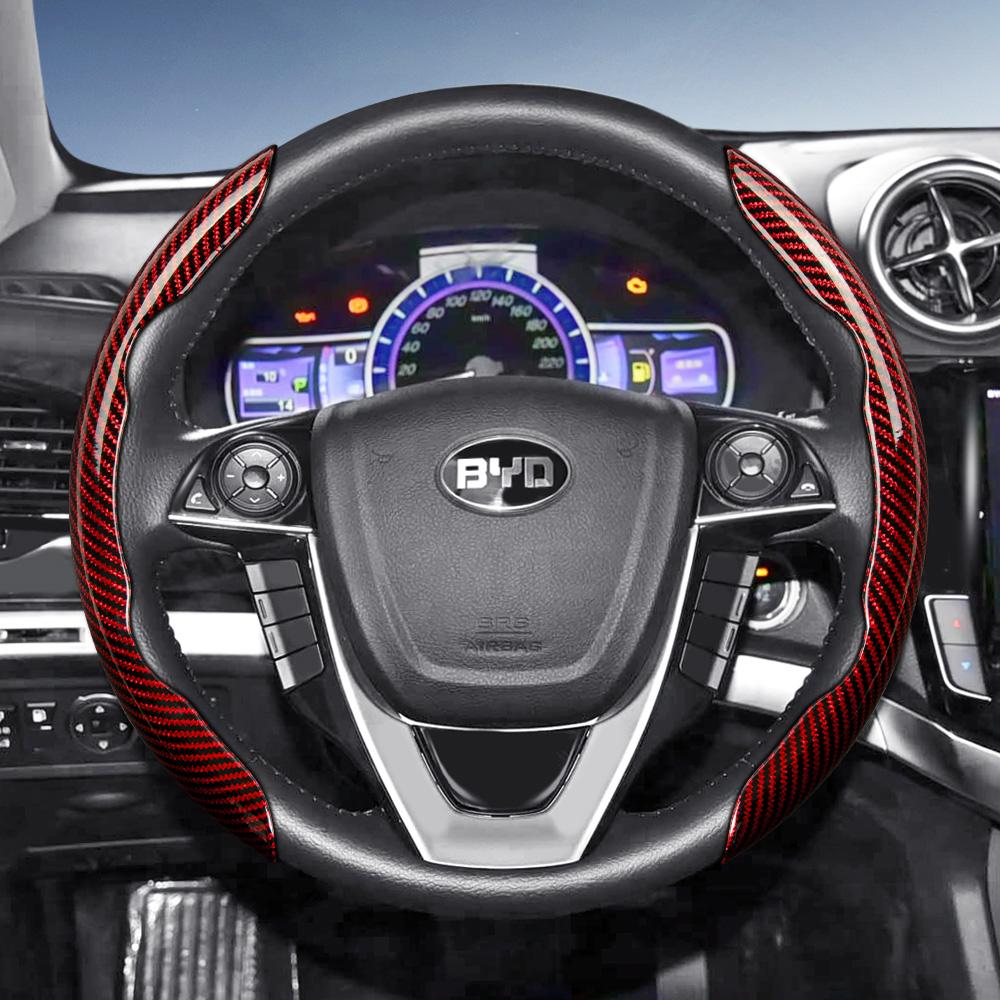 Suitable for Byd Carbon Fiber Texture Steering Wheel Cover with Segmented Quick-Release Design, Durable, for Atto 3 2 Dolphin Seal Sealion Han Song Qi
