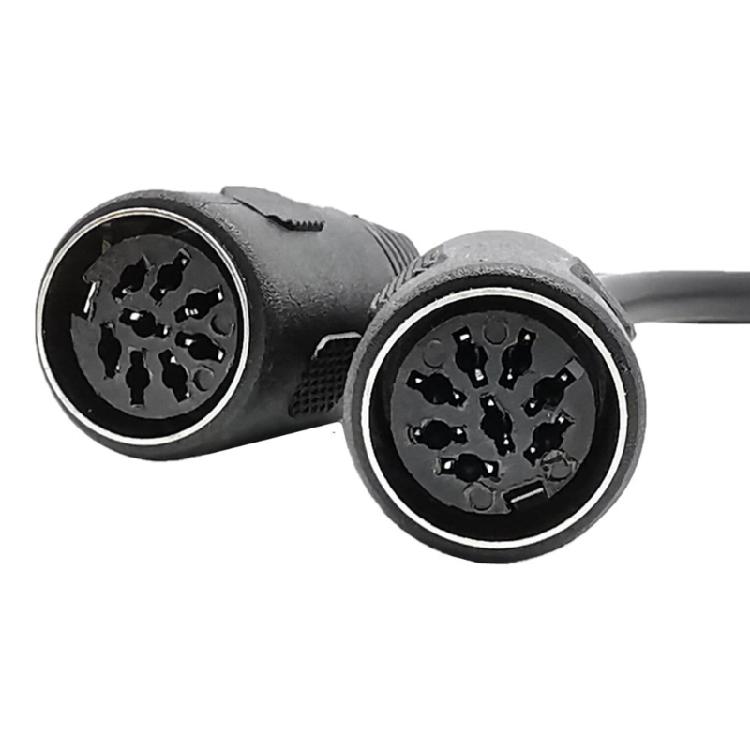 Câble Splitter DIN 8 broches 1 Mâle vers 2 Femelles Câble Adaptateur en Y pour Son et Vidéo