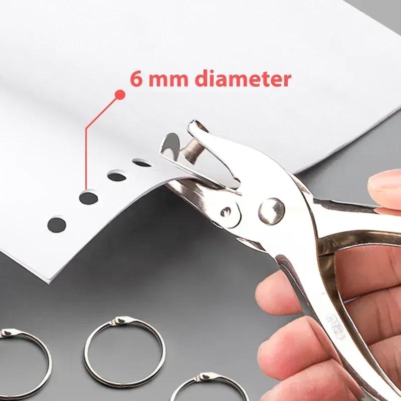 Enkelt hullslag Kapasitet 6mm Diameter Hullslag Hånd Papirkutter Papir for Scrapbooking Verktøy Hjemmekontor Skoleartikler