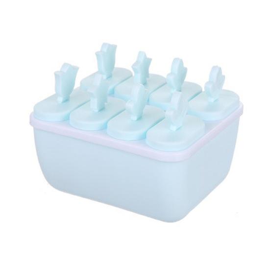 Home 6/8 Cavity Round Rectangle Freezing Pop Mold Summer DIY Ice Cream Maker Box