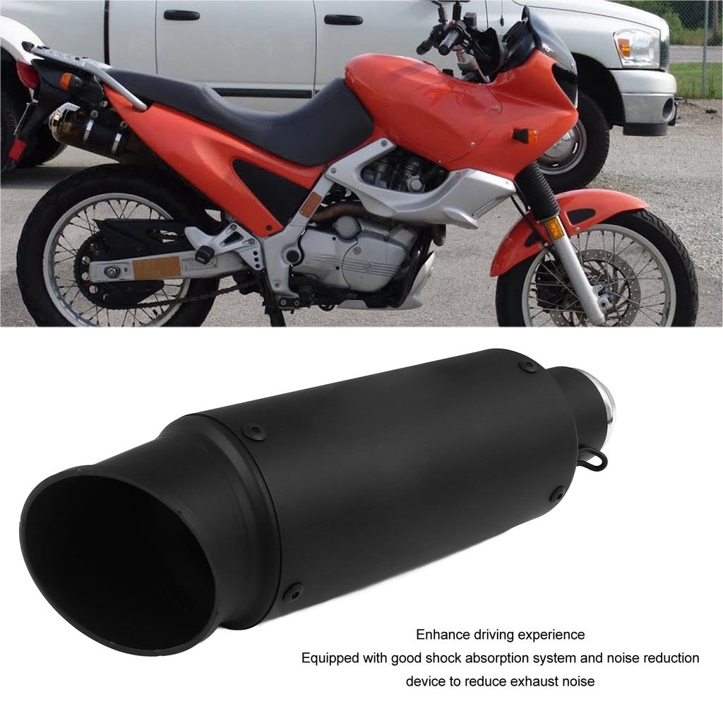 Motorcycle Exhaust Pipe 51mm Diameter Universal Slant Angle Noise Reduction Motorbike Exhaust Pipe Black