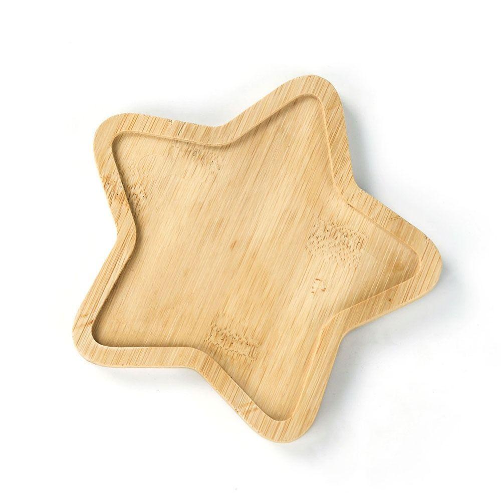 Five-pointed Star Flowerpot Tray Bamboo Wood Planter Stander Base Gift Succulents Bonsai Holder