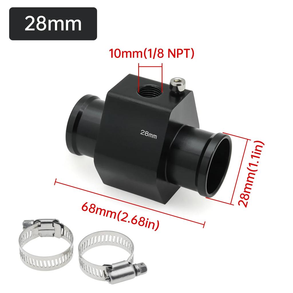 Adapter Rury Czujnika Temperatury Wody Wskaźnik Adapter Węża Chłodnicy Niebieski Czarny Adapter Czujnika Temperatury Adapter Wskaźnika Samochodowego do Samochodu Łodzi