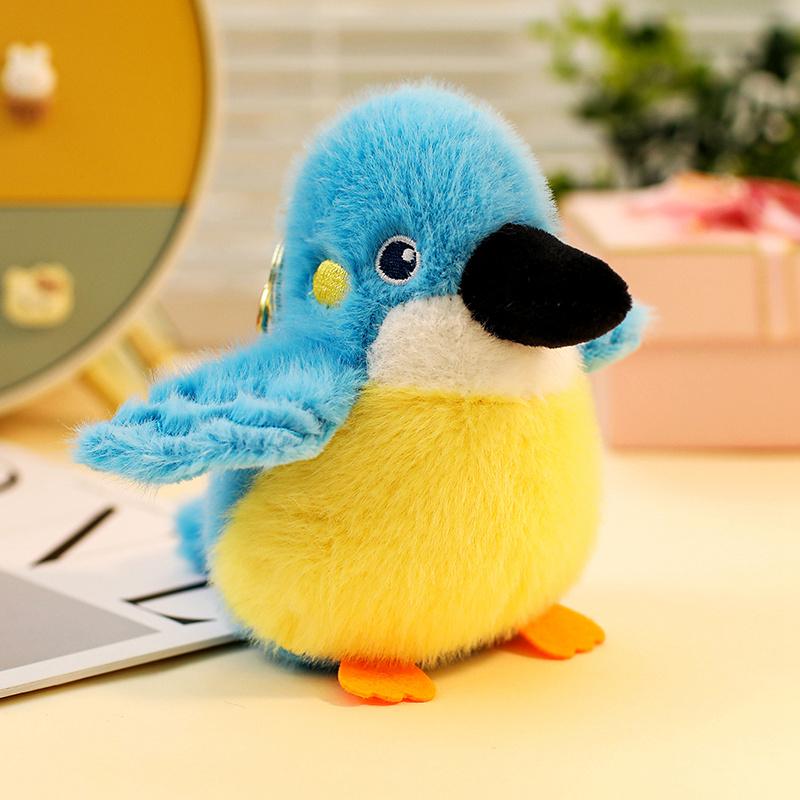Kawaii Bird Plush Mini Artificial Pendant Toys Cute Lifelike Parrot Sparrow Plush Pendant Bag Accessories Kid Birthday Gifts