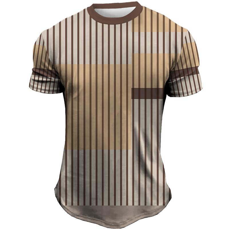 Ethnic Print Men's T-shirt Casual Short Sleeve Summer Round Neck Streetwear Vintage Man Loose Sweatshirt Breathable Men Clothes