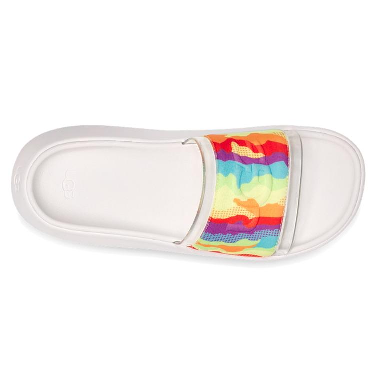 UGG Slide Cali Collage Outdoor Flat Heel Sandals Rainbow Stripe Women's 1120001-RSTR