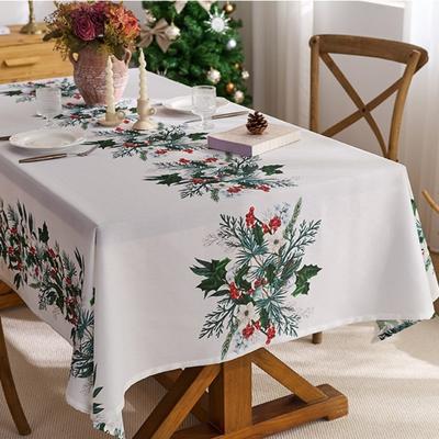 Weihnachtliches Wasserdichtes Tischtuch Rechteckig Esszimmerdeko Stoff für Küche Wohnzimmer Couchtisch