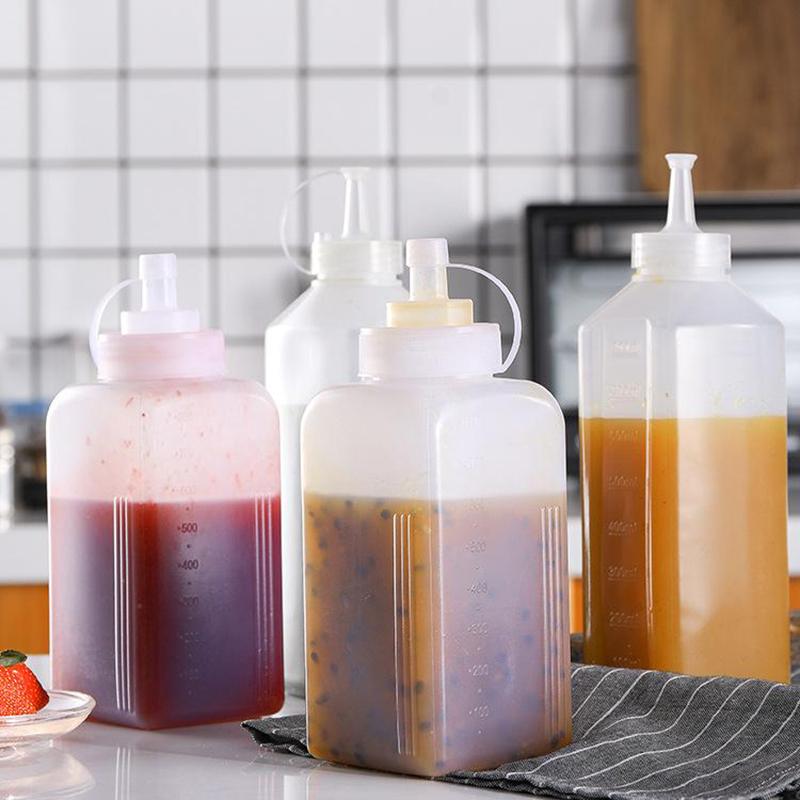 800/1000 ml Quetschflaschen für Soße, Gewürzspender, große Öffnung, staubdicht, Küchenwürze, Salatsoße, Olivenölflasche