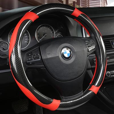 Coprivolante in Pelle per Auto, Coprivolante Antiscivolo Traspirante in Microfibra e Pelle, Universale per la Maggior Parte delle Auto