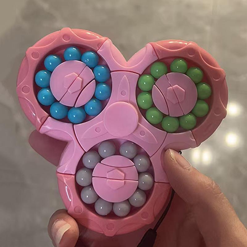 Triangle Rotating Magic Bean Puzzle Toy IQ Test Brain Teaser Fun Educational For Kids Boys Girls Stress Relief Gfts