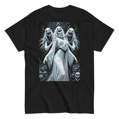 Camiseta Unissex de Manga Curta Hentai Sexy de Mangá de Menina de Terror