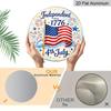 2D Flat, 1pc Round Aluminum 4th of July Sign, "Independent Since 1776" American Flag Metal Wall Art, Fireworks & Stars Design, Waterproof & Durable