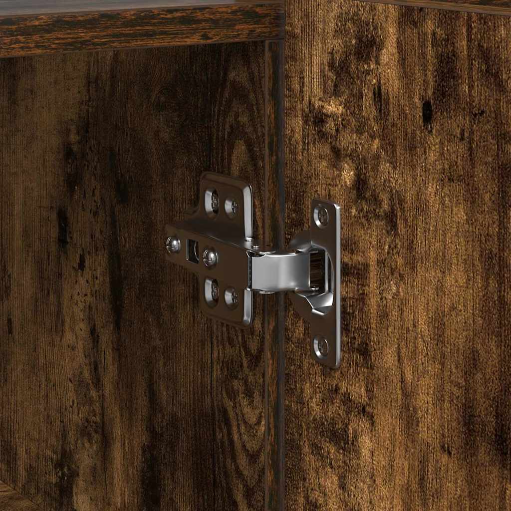 Sideboard Smoked Oak 116 x 30 x 75 cm Wood Based Material