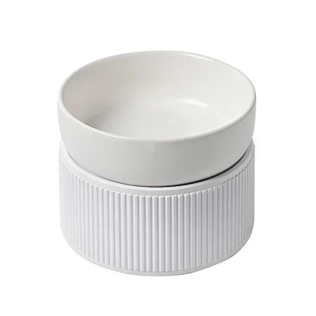 

Raised Holder Elevated Ceramic Pet Bowls Double White Pink Bowls Feeder Drinker For Cats Dogs Puppies Kittens Feeding Water
