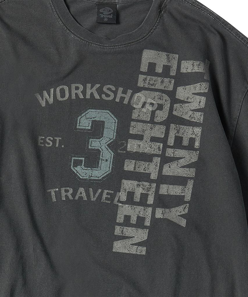 TRAVEL Genesis Pigment Short Sleeve T-Shirt Black Charcoal
