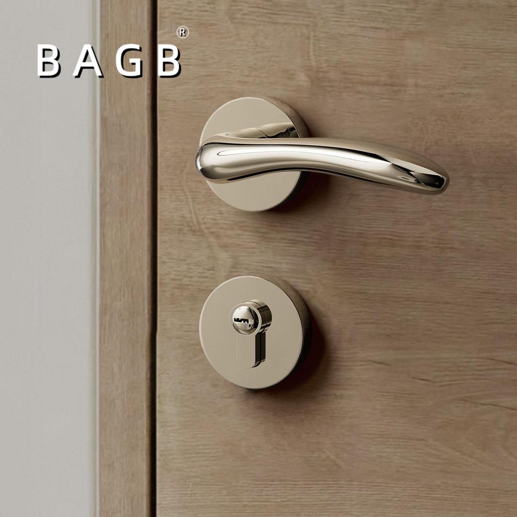 BAGB Silent Luxury Wooden Bedroom Door Handle Lock