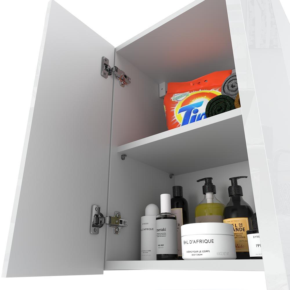 Wall-hung bathroom cabinet, glossy white, 40 cm, bathroom column, bathroom cabinet