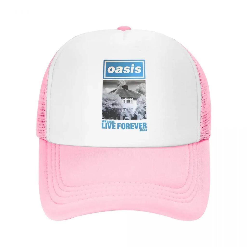 O-Oasis American Heavy Metal Trucker Cap Men Women Hip-Hop Dad Hat Sun Hats Fishing Hat Breathable Mesh Baseball Cap Summer