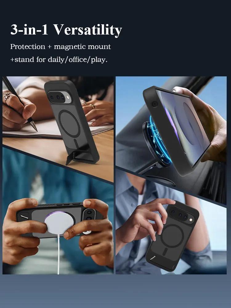 For Google Pixel 10 Pro XL Dofee Magnetic Case TPU+PC Magsafe Charging with Stable Stand Protection Back Cover