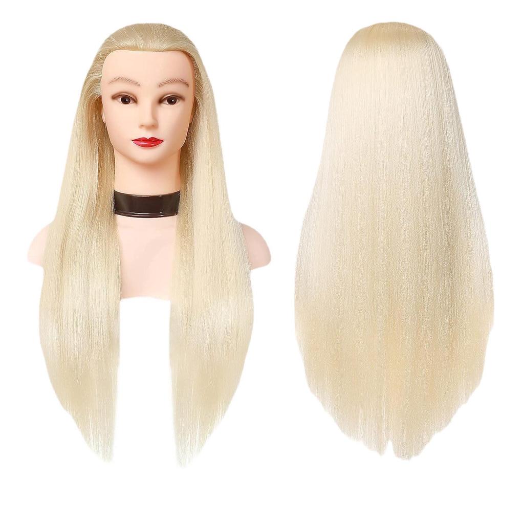 High Temperature Fiber Wig Mannequin Head for Hairdressing and Haircutting Training