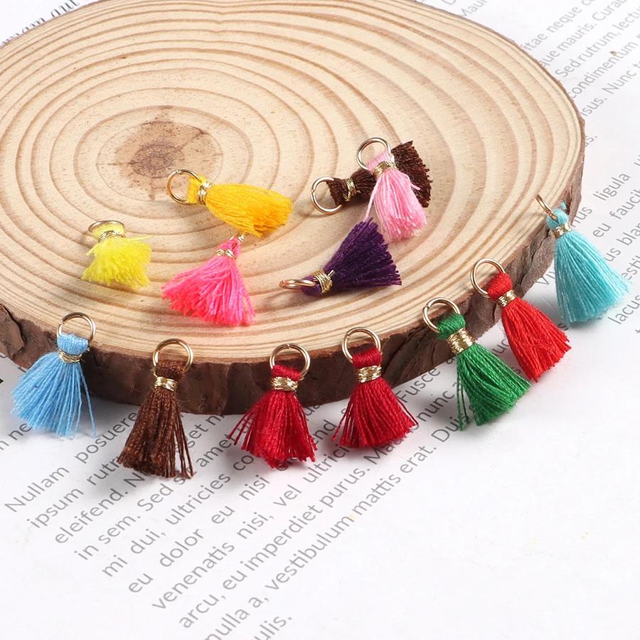 30pcsTiny Tri Layered Keychain Tassels Mini Tassel for Craft Jewelry Making Tassel for Earring Bookmark(Classic Color)