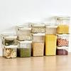 Airtight Food Storage Container with Lid Plastic Stackable Transparent Kitchen Pantry Organizer for Cereal Snack Flour Sugar Coffee Spaghetti