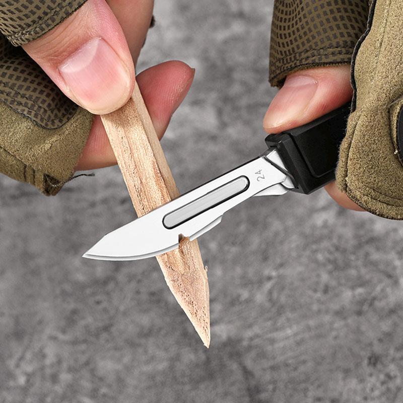 Stainless Steel Surgical Knife EDC Key Chain Pendant Sharp Pocket Knife Carry-on Unpacking Express Package Utility Gadgets Tool