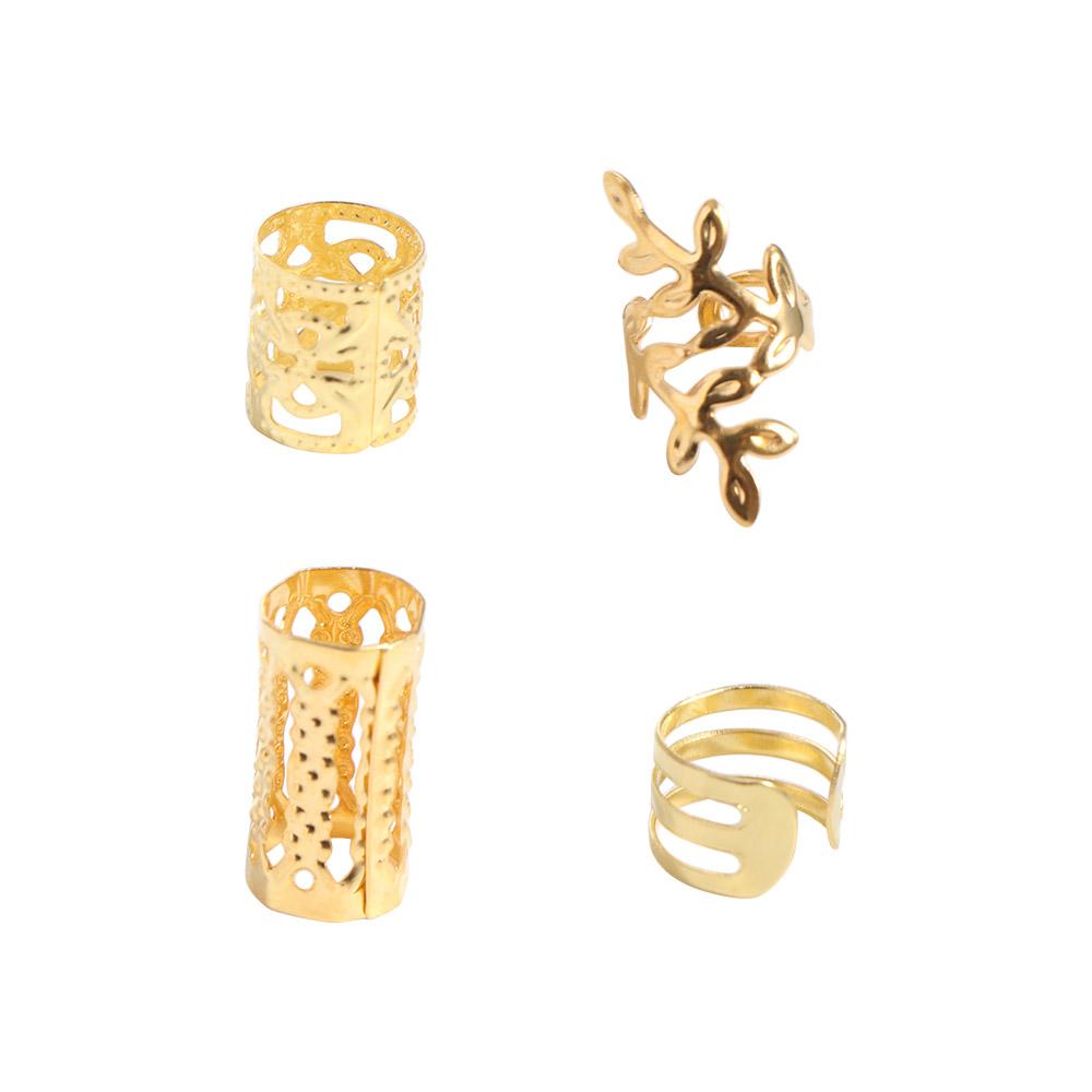 40PCS Hair Braiding Mixed Hair Rings Set Metal Cuff Clips Hair Braid Tubes Dreadlocks Beads  Decor