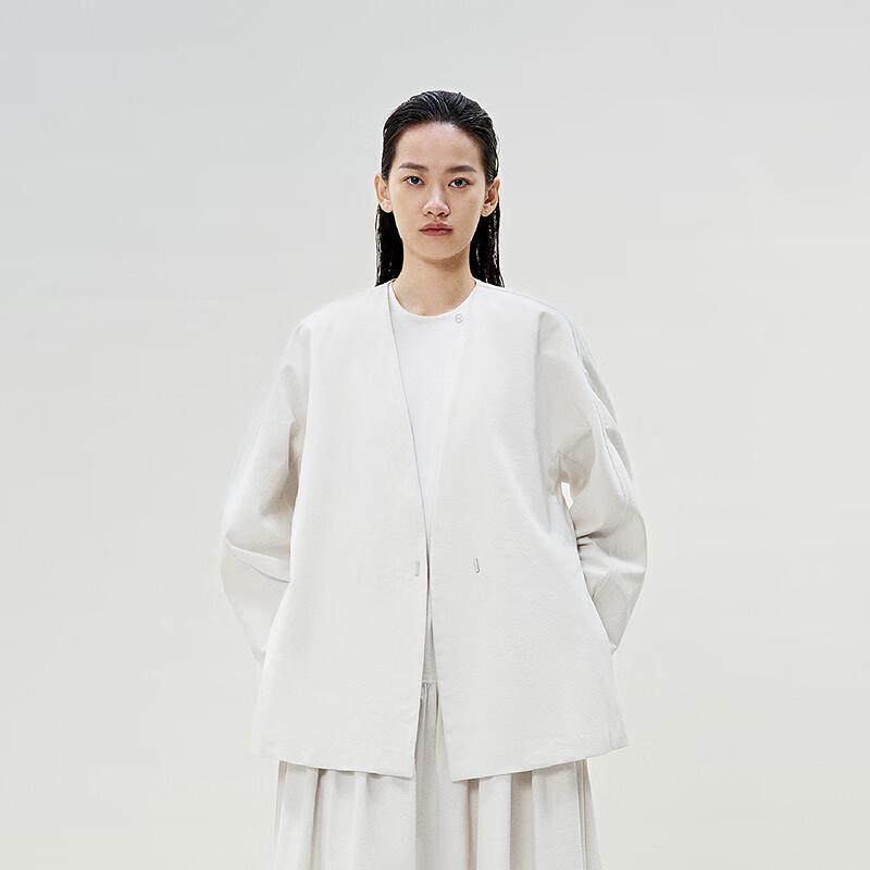 

LESS 2025 Spring Women s Collarless Long Jacket L