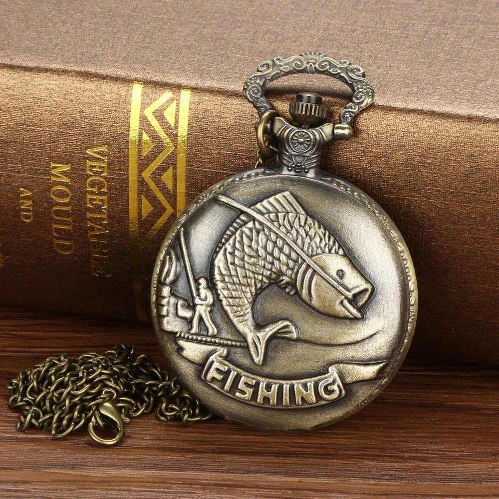 Винтажная цепочка Ретро карманные часы Ожерелье для подарков дедушке бронзовый