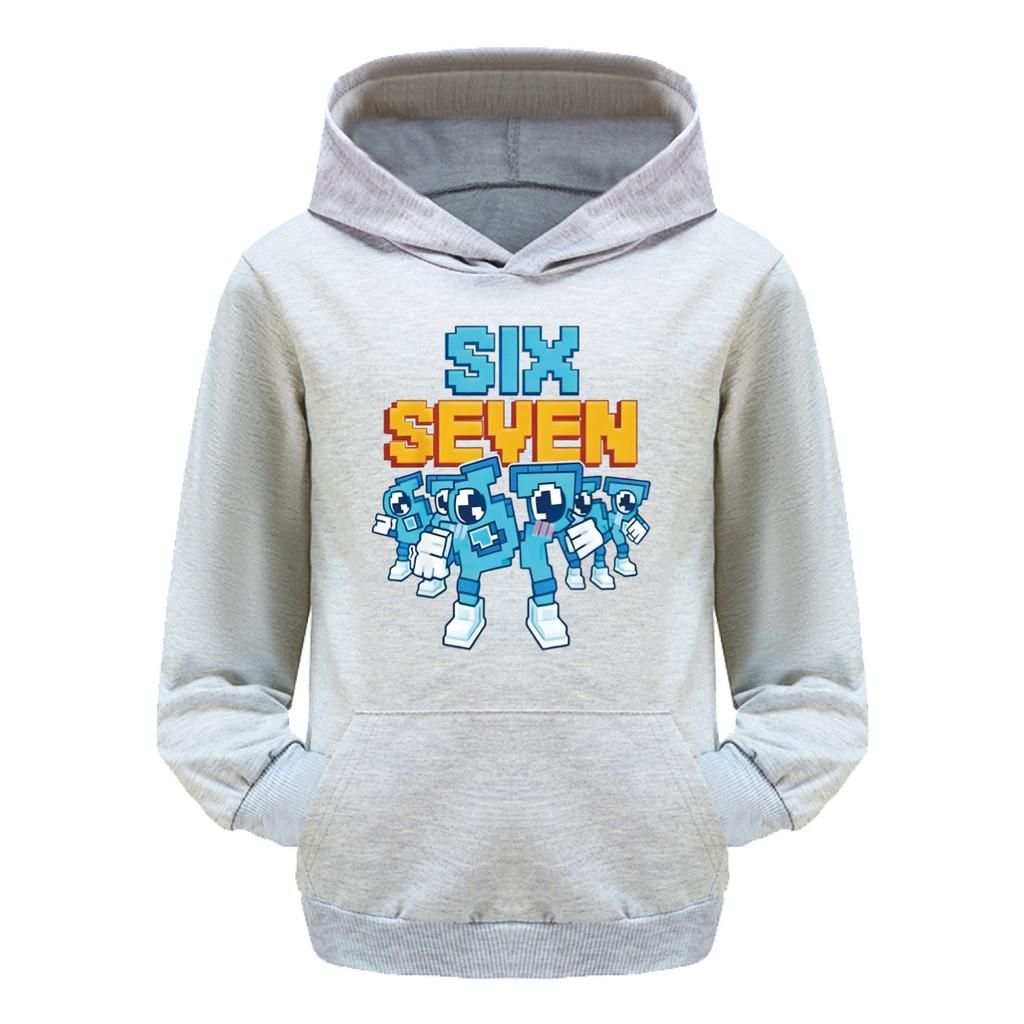 5195 Dětské chlapecké dívčí mikiny s dlouhým rukávem a potiskem Steal a Brainrot 67 Six Seven