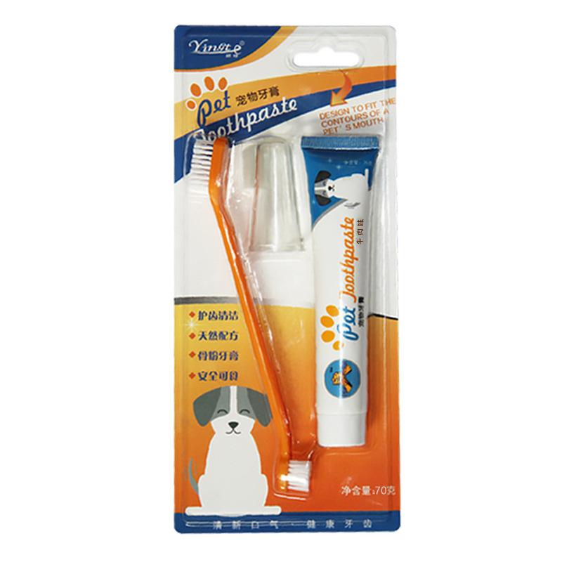 Pet Toothpaste and Toothbrush Set, Dog Oral Hygiene Care, Cat Fresh Breath Toothpaste and Toothbrush