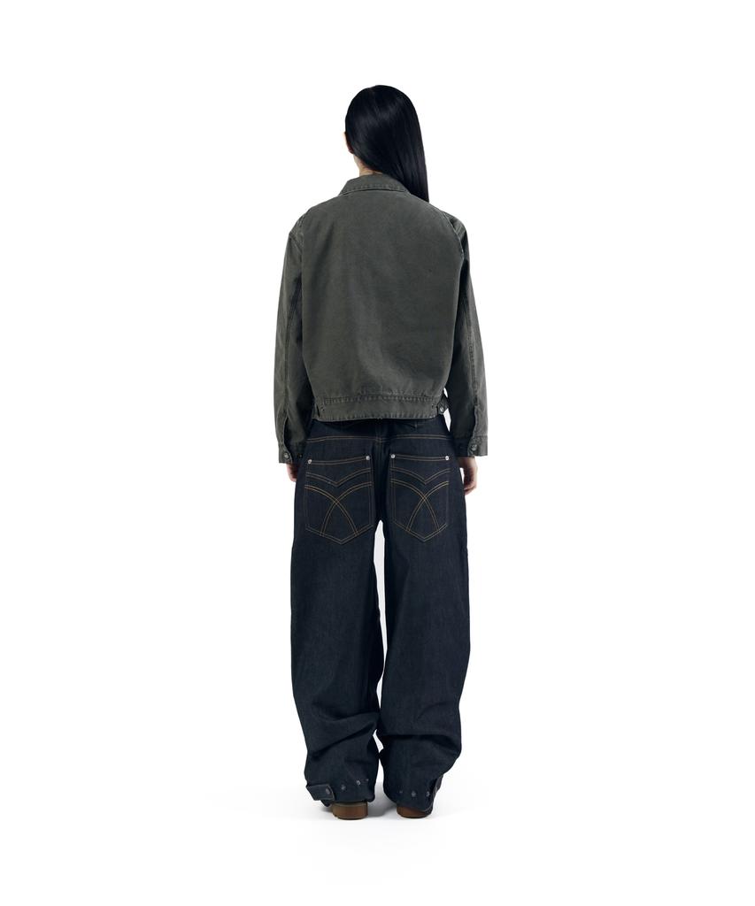 AAKAM Steve Cinch Back Denim Pants (Blue)