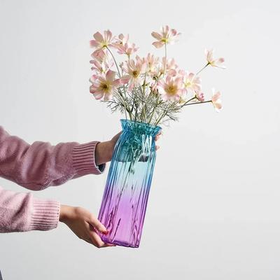 Nordische einfache Glasvase Blumen Wohnkultur Vase Tischdekoration Wohnzimmer Wohnaccessoires Dekoration Flasche mit getrockneten Blumen