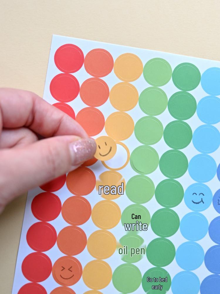 Colorful Self-Adhesive Numbered Dot Stickers for Kids - Round Index Labels for Kindergarten
