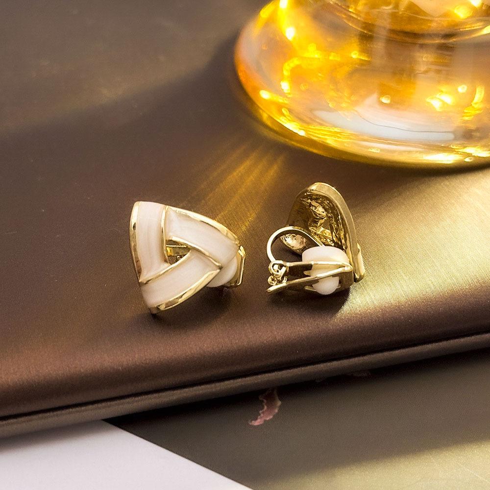 High-End Französische Dreieck Ohrclips ohne Piercing - Damen Einfache, Elegante, Luxuriöse Ohrringe
